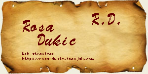 Rosa Dukić vizit kartica